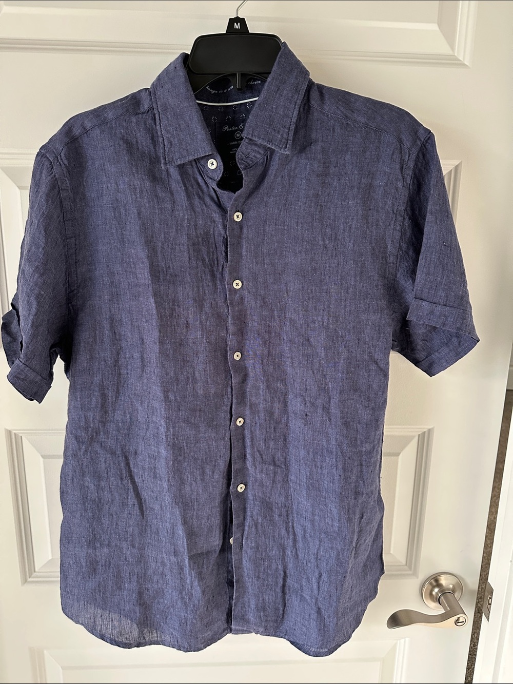 Porter & Ash, Blue, 100% linen shirt, Medium,